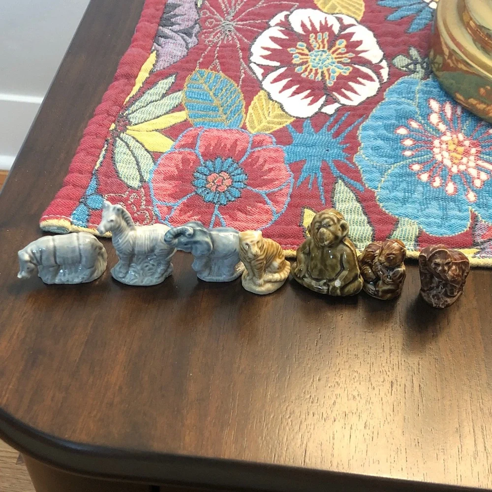Ceramic Animal Miniature Set - Assorted Glazed Figurines